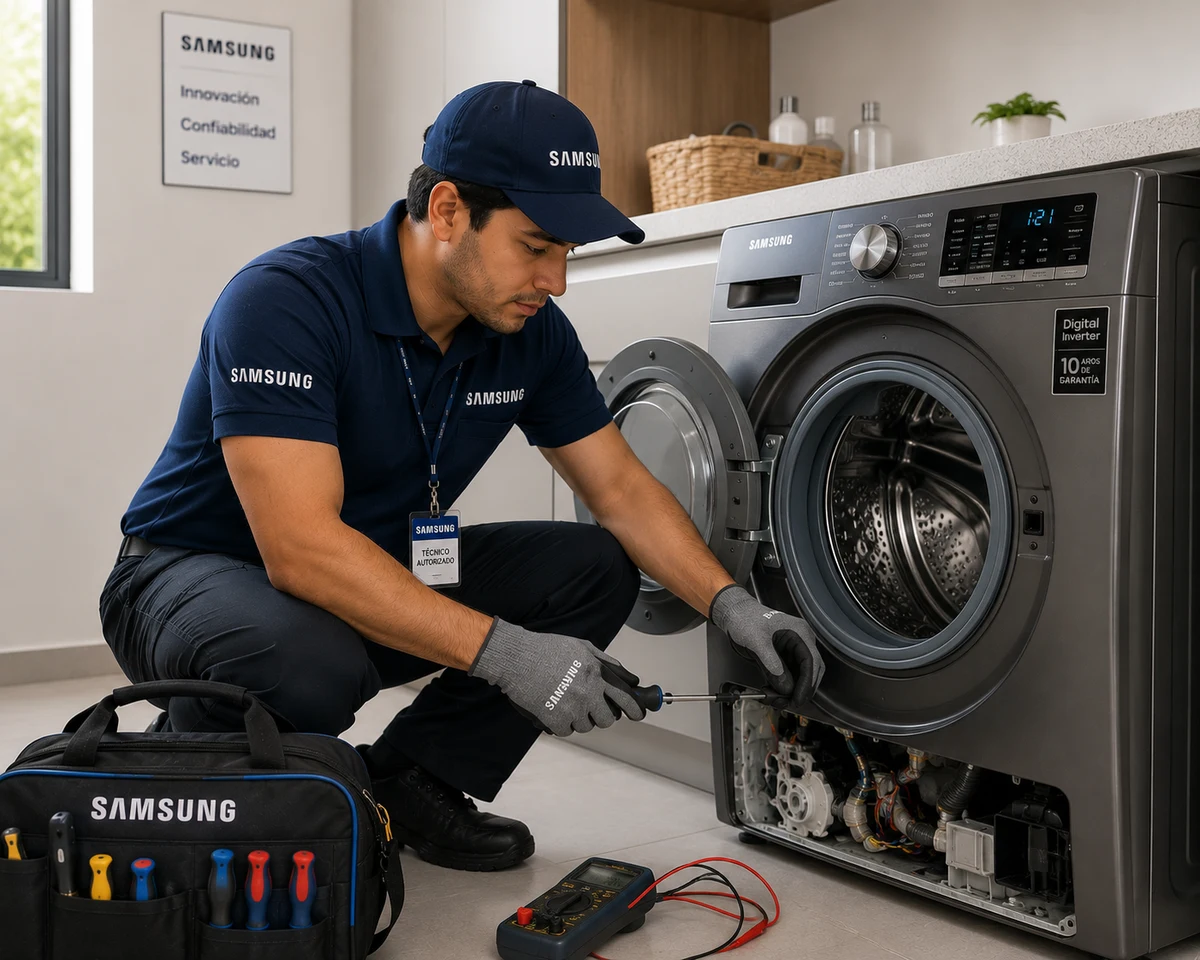 Técnico Samsung atendiendo lavadoras Samsung en Bucaramanga
